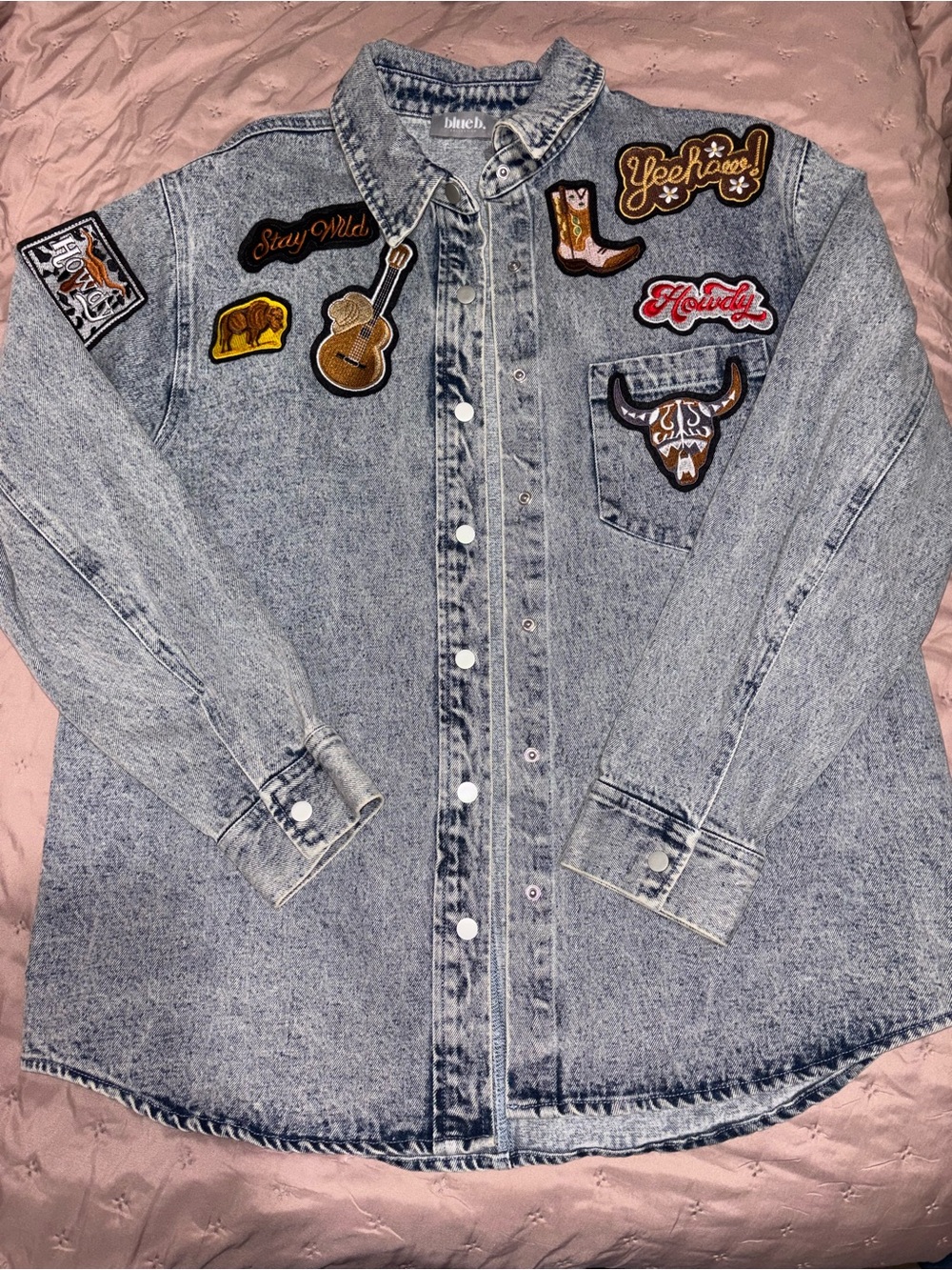 Blue B patch jean jacket